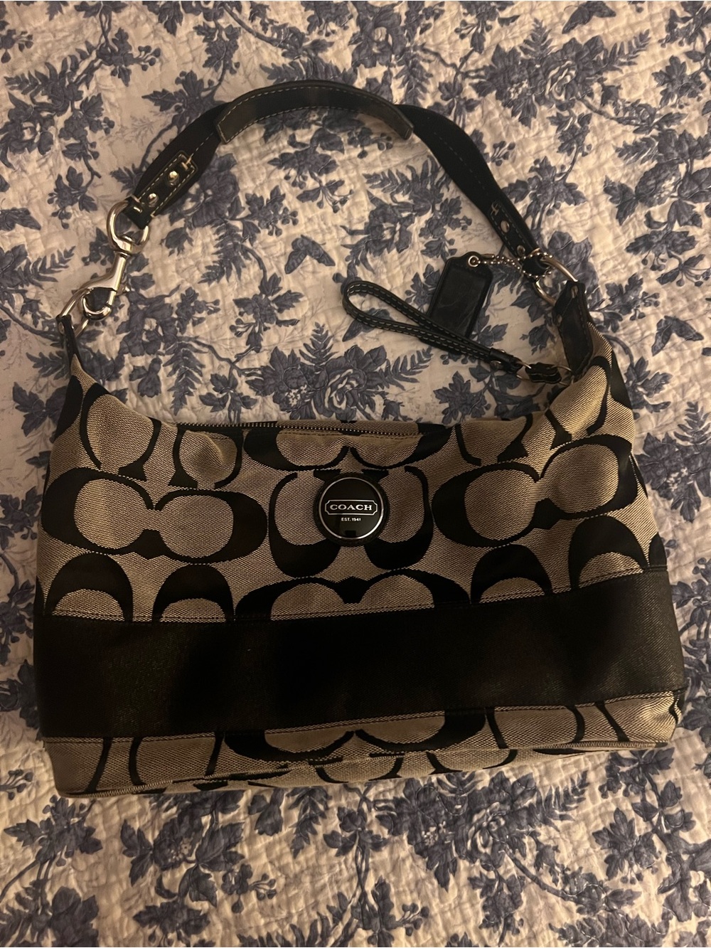 Vintage Coach Signature Stripe Hobo Bag